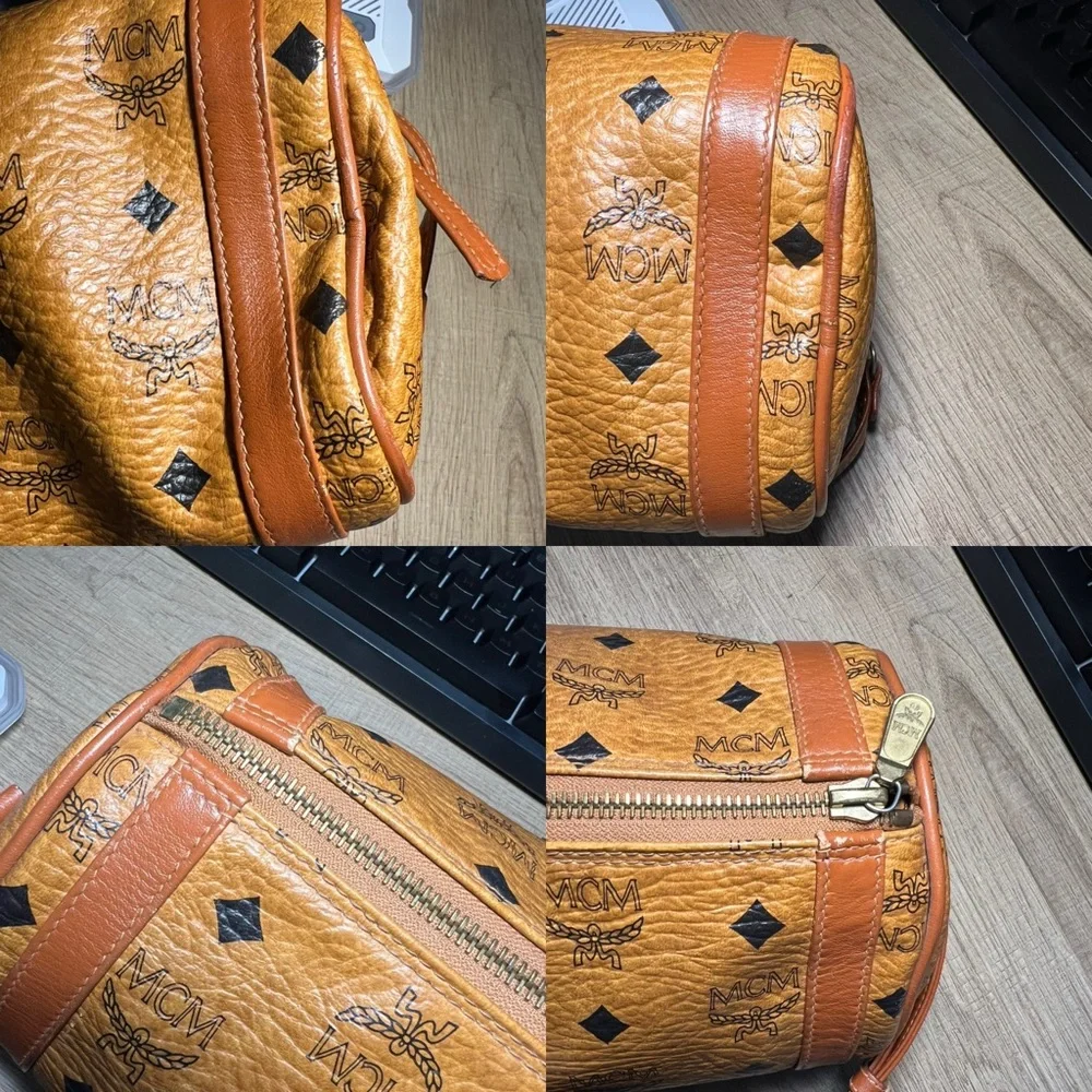 MCM Visetos round barrel tootsie roll style - Picture 7 of 14